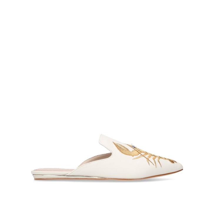 Otter Cream Flat Slip On Lobster Mules 