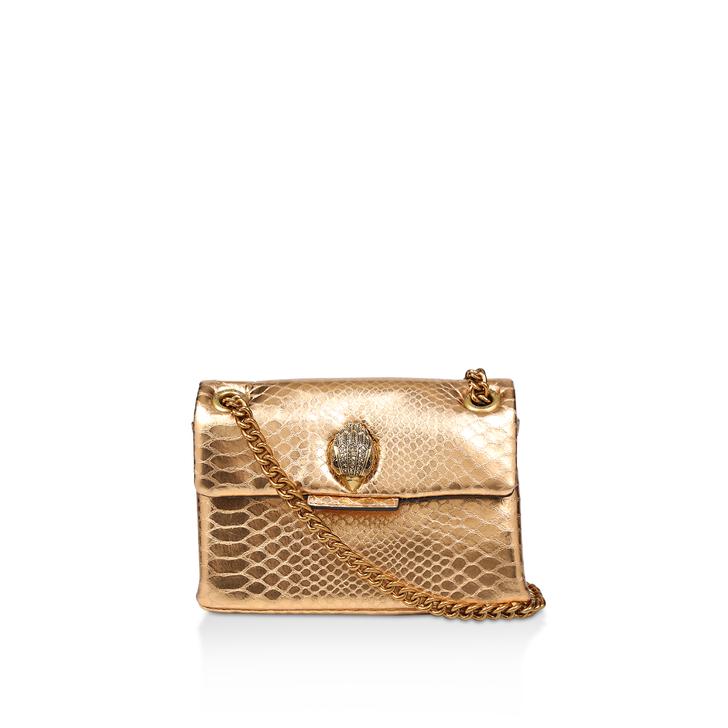 Mini Kensington X Bag Gold Leather Snake Effect Mini Shoulder Bag By ...