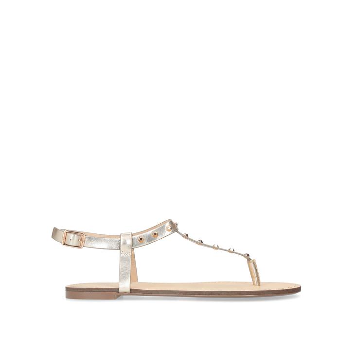 Carvela Kurt Geiger Carvela Glide Metal Plate Heeled Sandals in Gold (black) | Lyst