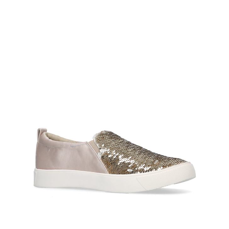 Maxim Gold Sequin Slip On Trainers By 