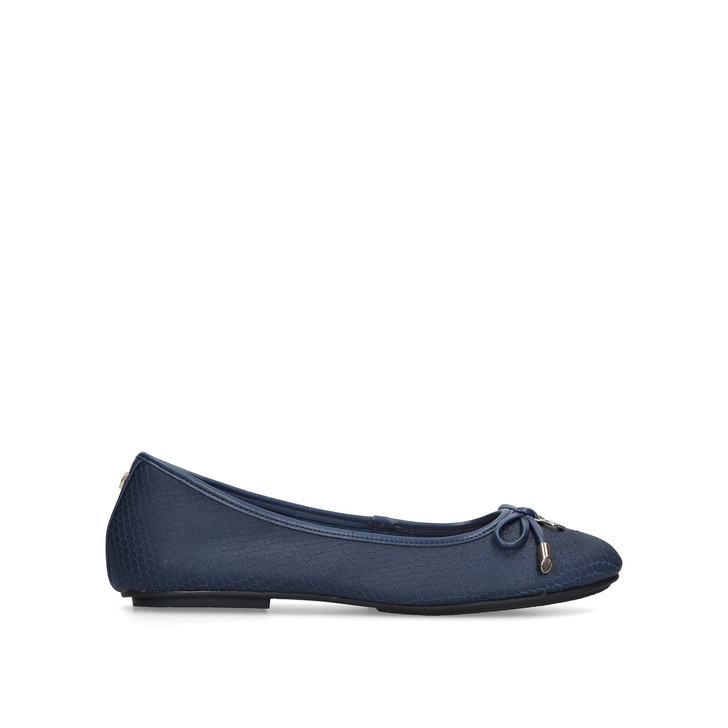 MAGIC Navy Leather Ballerina Shoes by 
