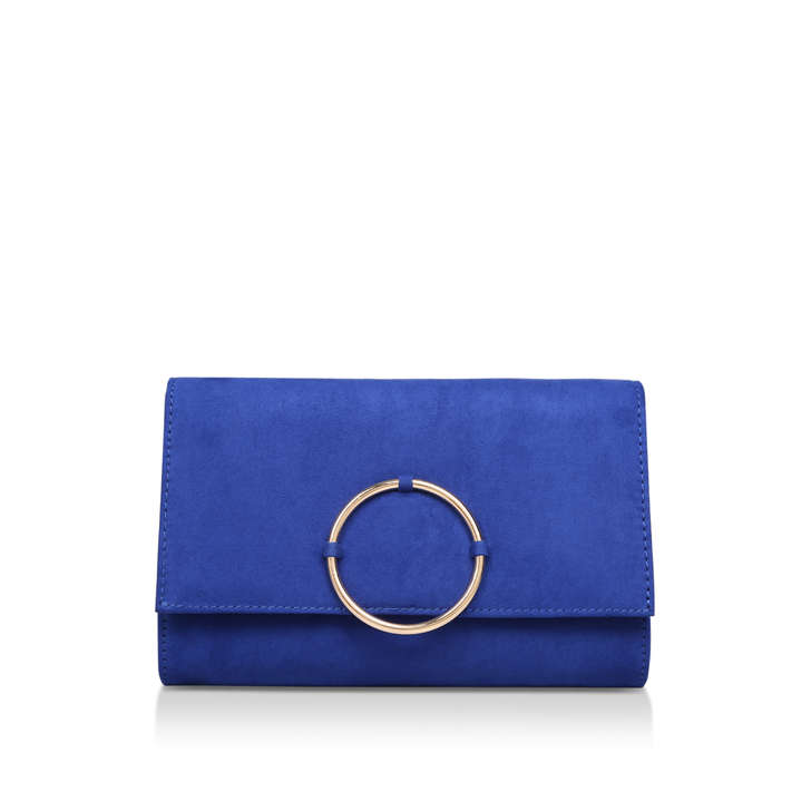 blue clutch bag