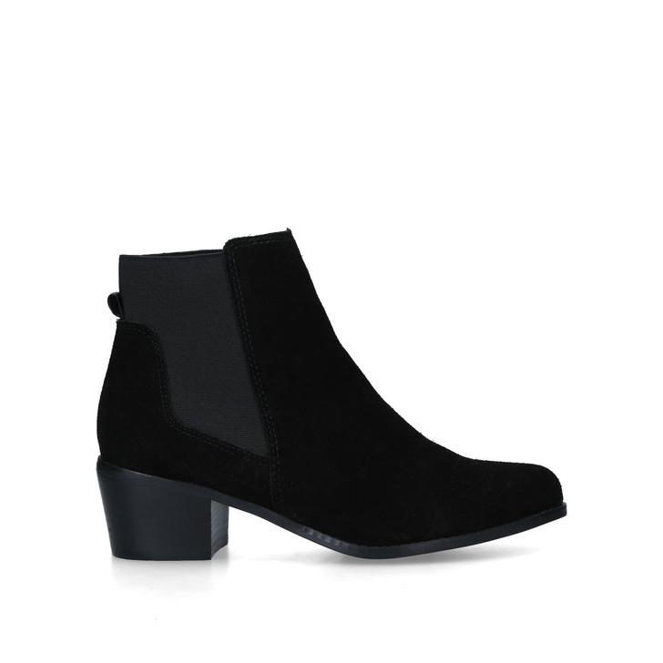 black suede high heel ankle boots