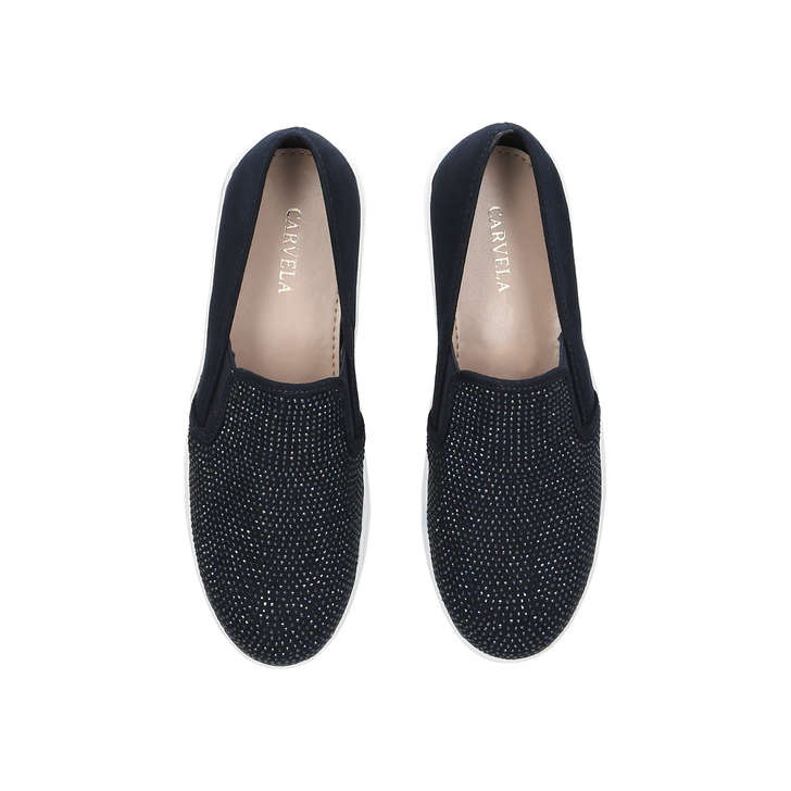 Jamm Navy Studded Slip On Trainers By 