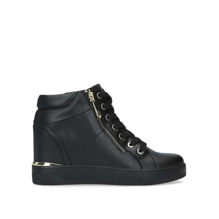 Ailanna Black High Top Wedge Trainers 