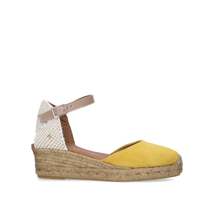 MINTY Yellow Suede Espadrille Wedges by 