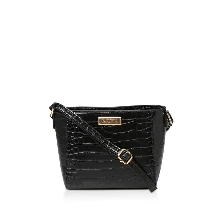 carvela black croc bag