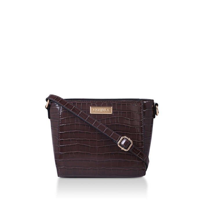 croc effect cross body bag