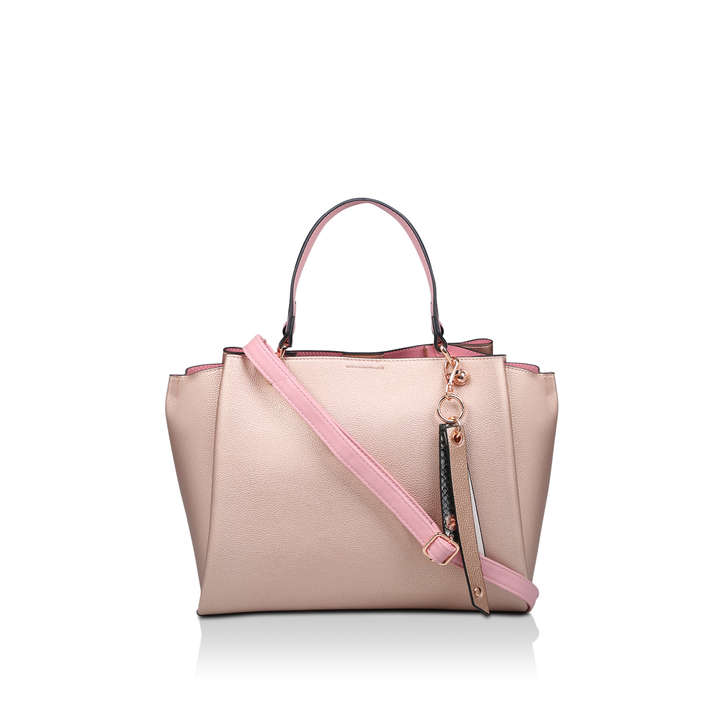 Nusz Metallic Pink Tote Bag With 