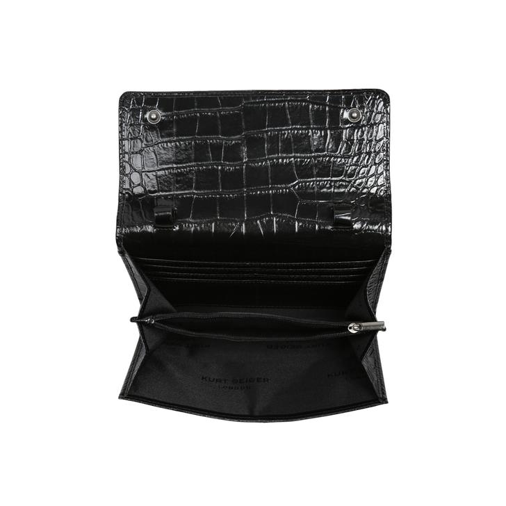 kensington croc embossed leather wallet on a chain