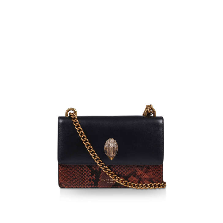 black and snake print bag