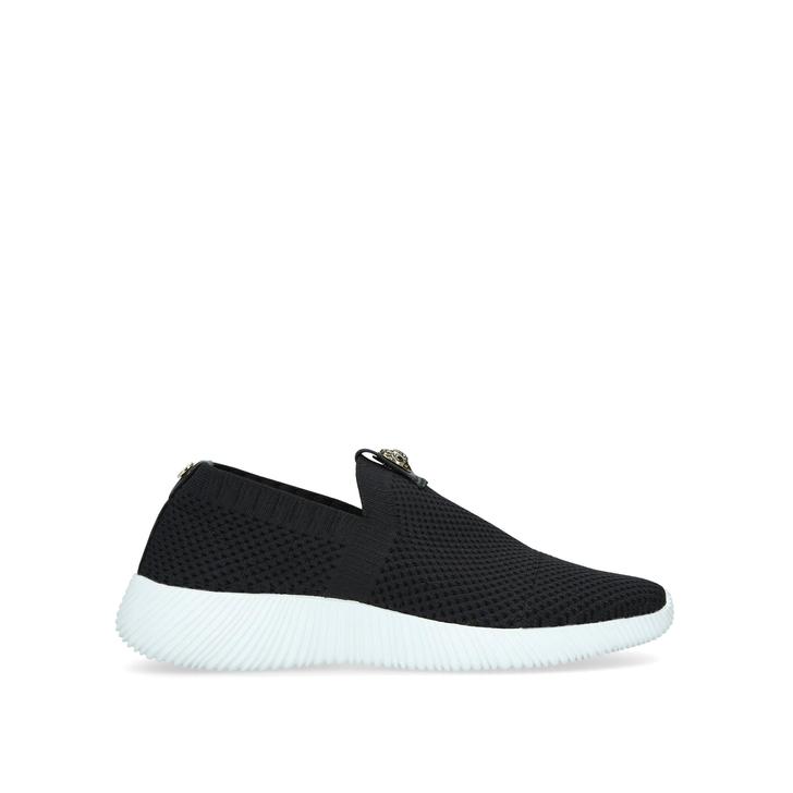 LORNA Black Knitted Slip On Sneakers by 