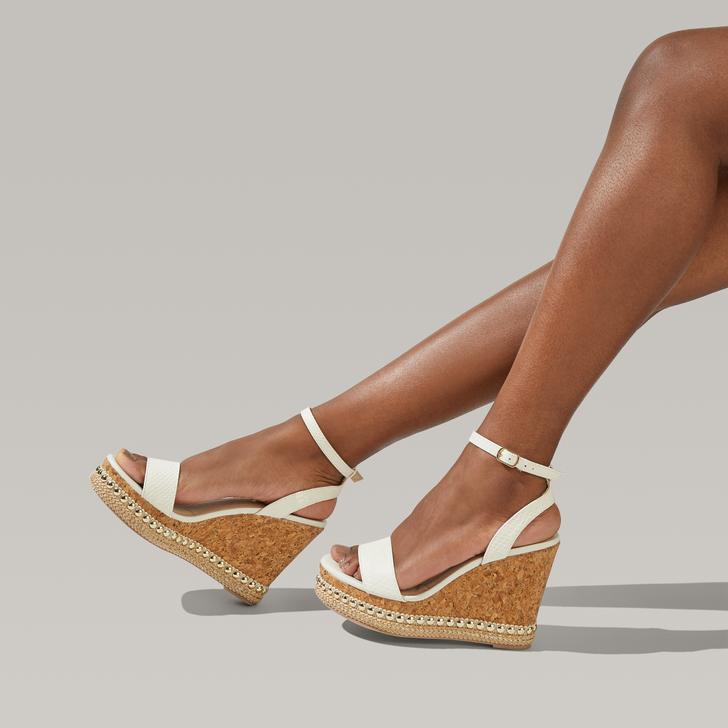 Pip White Studded Cork Wedge Sandals By 