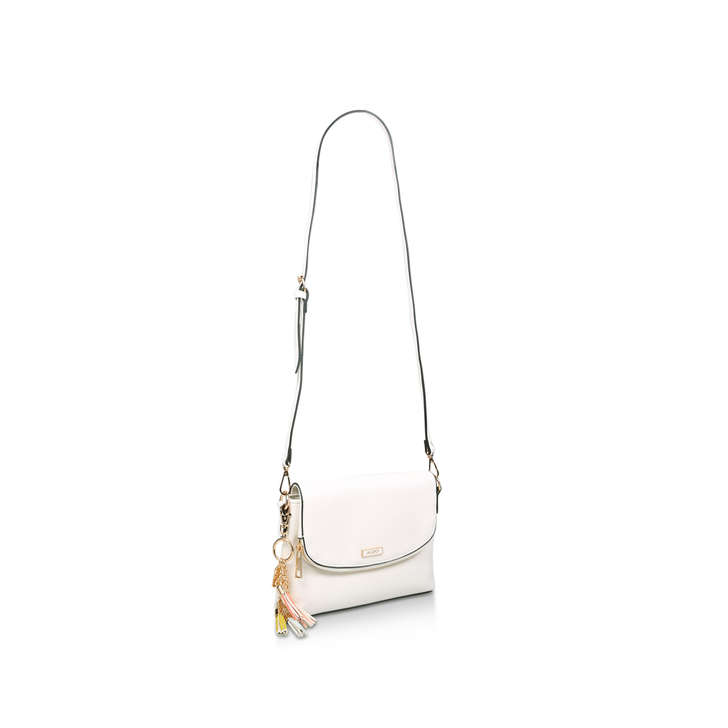 white cross over bag