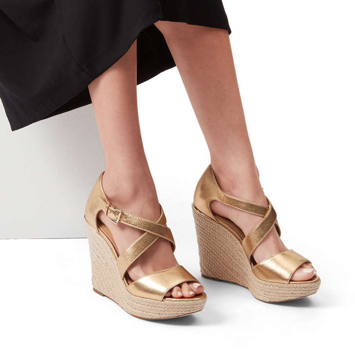 michael michael kors abbott leather wedge