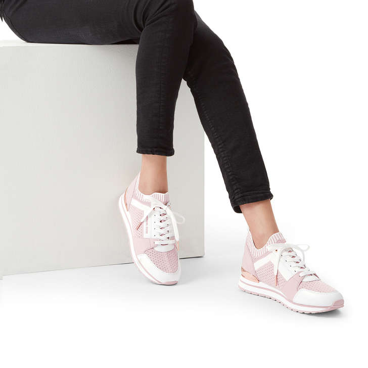 Billie Knit Trainer Pink Knitted Lace 