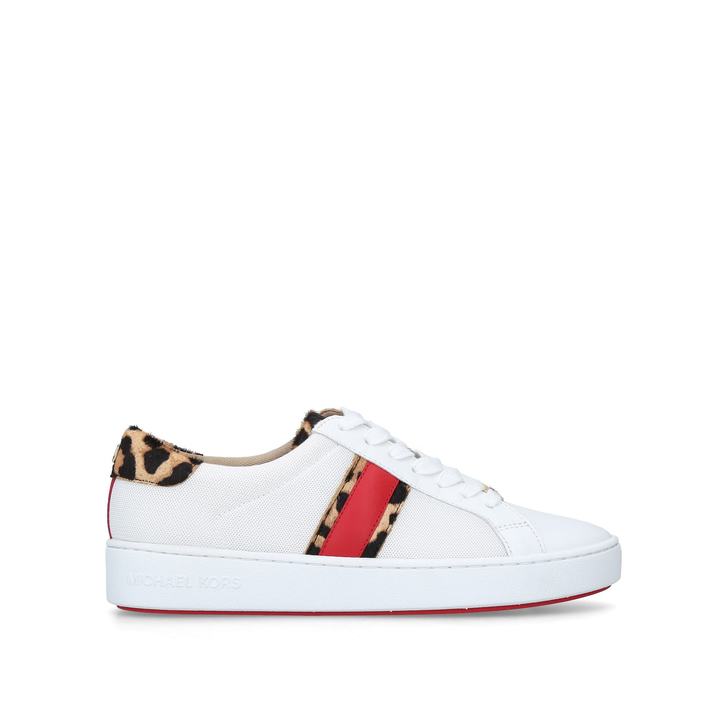 Irving Stripe Lace Up White And Leopard 