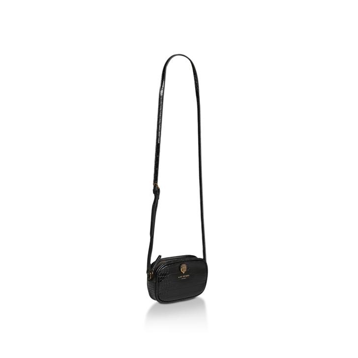 Eagle Sm Cross Body Black Croc Effect Cross Body Bag By Kurt Geiger