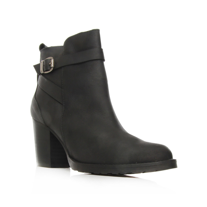 Sofie Black Mid Heel Ankle Boots By 