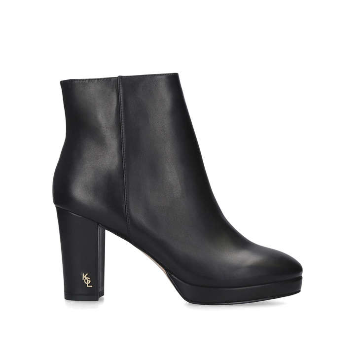ROME Black Block Heel Ankle Boots by 