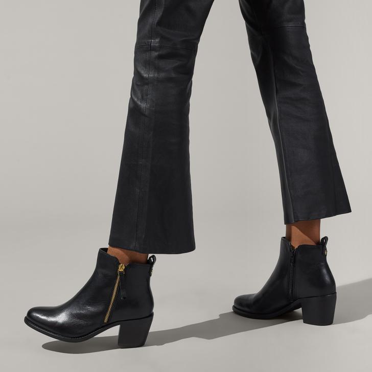 Secil Black Block Heel Ankle Boots By 