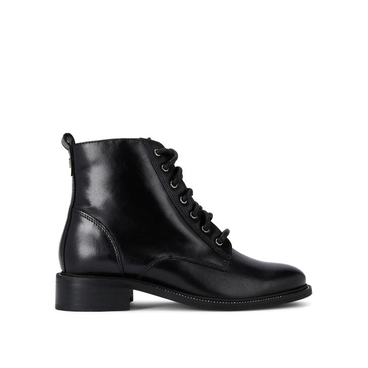 SPIKE Black Lace Up Ankle Boots by 