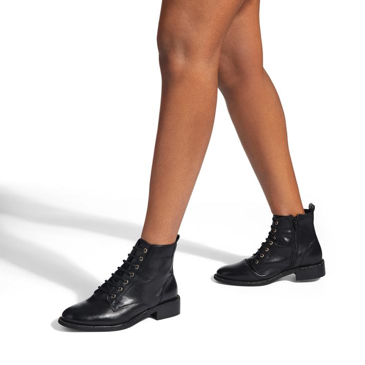 Spike Black Lace Up Ankle Boots By 