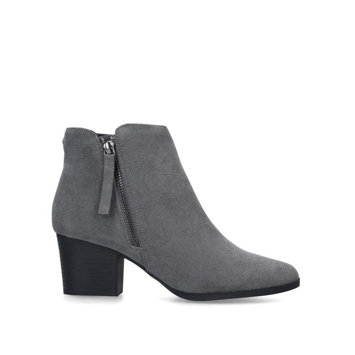 gray block heel booties