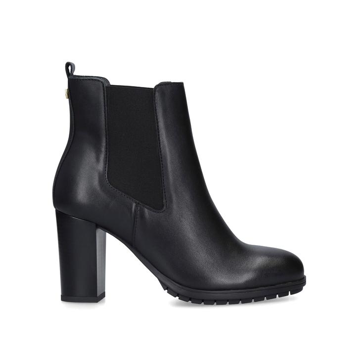 ROYAL Black Block Heel Ankle Boots by 
