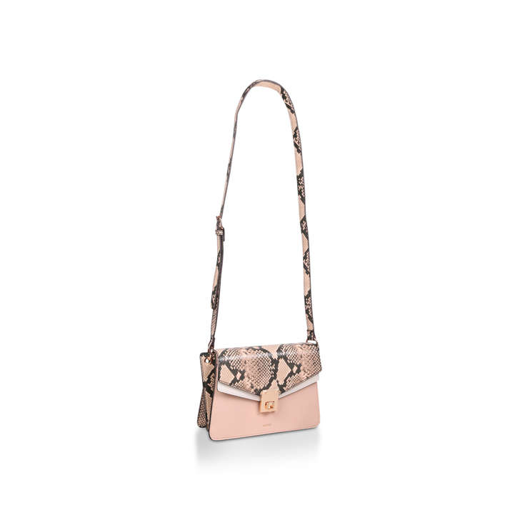 Kairen Pink Snake Print Cross Body Bag By Aldo Kurt Geiger