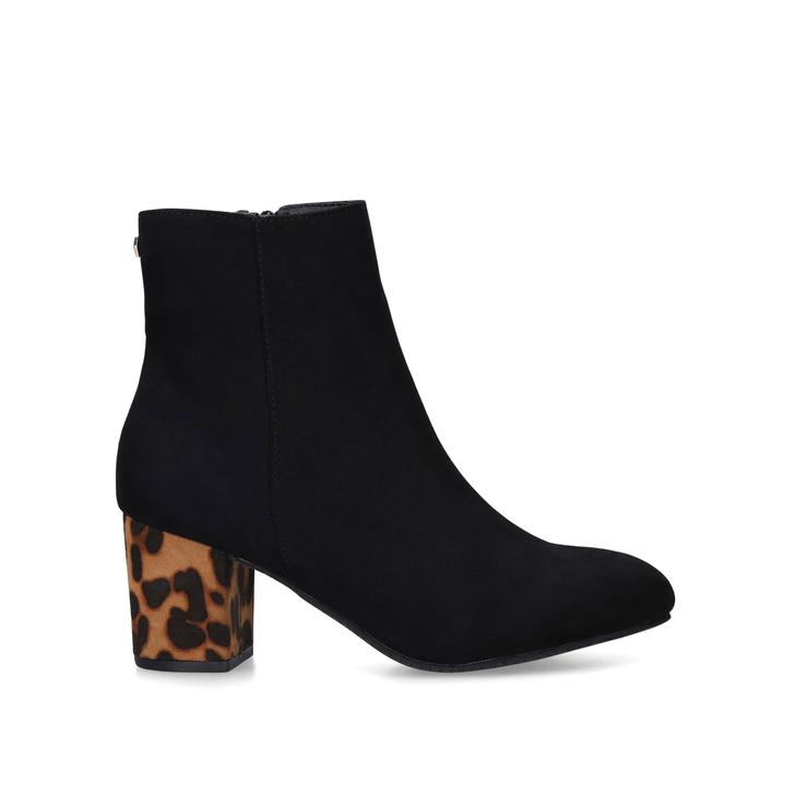 TRY Black Ankle Boots With Leopard 