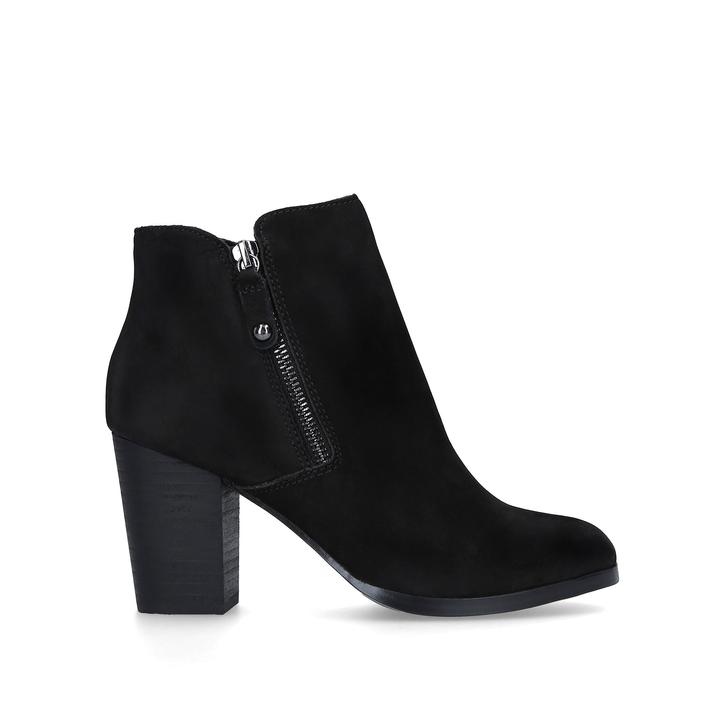 NAEDIA Black Block Heel Ankle Boots by 