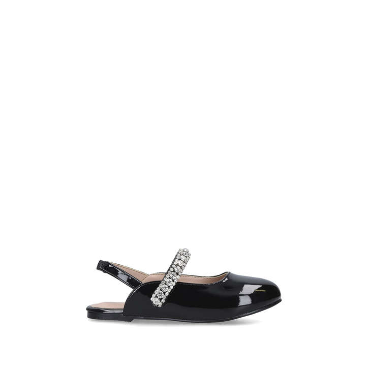 MINI PRINCELY Patent Black Mule With 