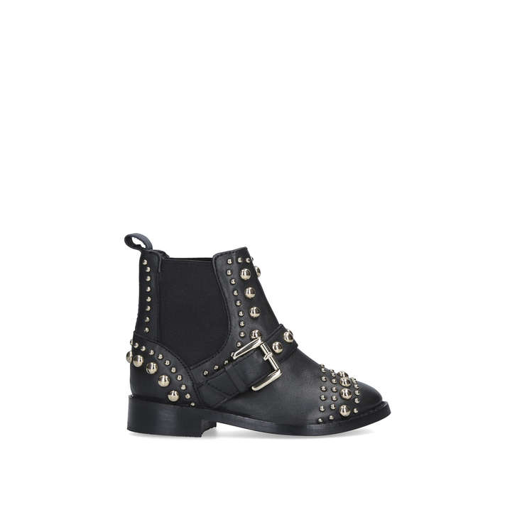 MINI STINGER Black Studded Ankle Boots 