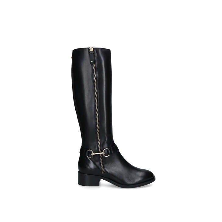 WAFFLES Black Knee High Boots by 