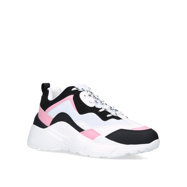 pink and black chunky trainers