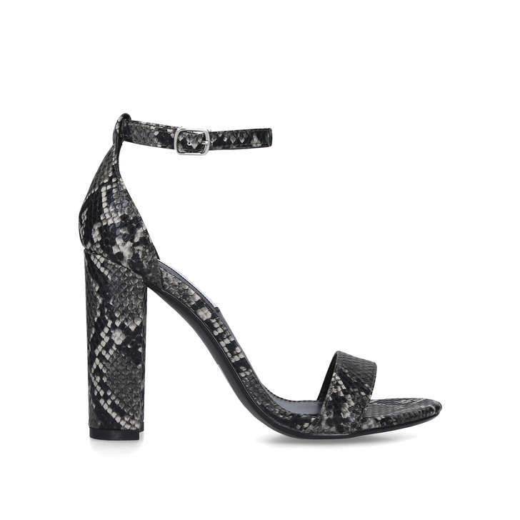 snake print block heels