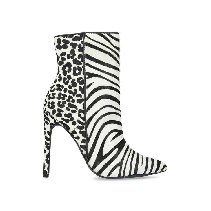 black and white animal print boots