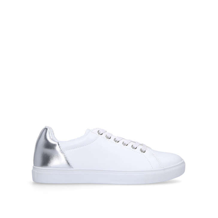 SHADE White Lace Up Trainers With 