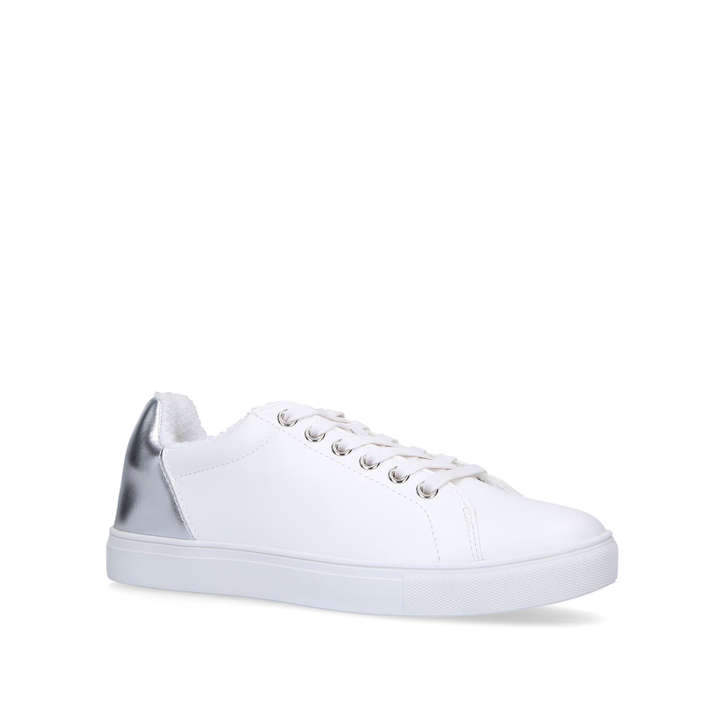 white trainers with silver