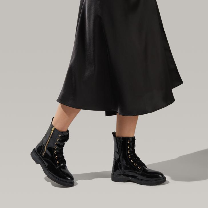 Strategy Black Patent Biker Boots By 