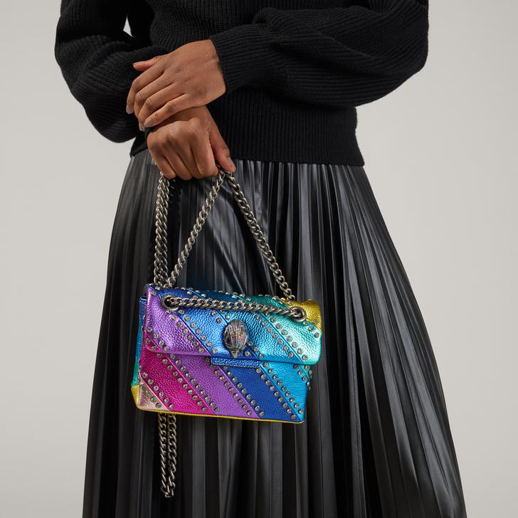 Crystal Mini Kensington Rainbow Stripe Embellished Mini Shoulder Bag By