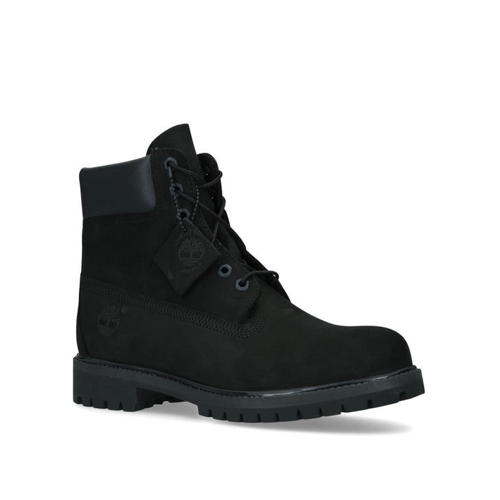 timberland 6 inch premium black lace up flat boots