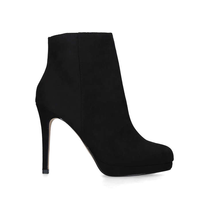 black ankle boots with high heel