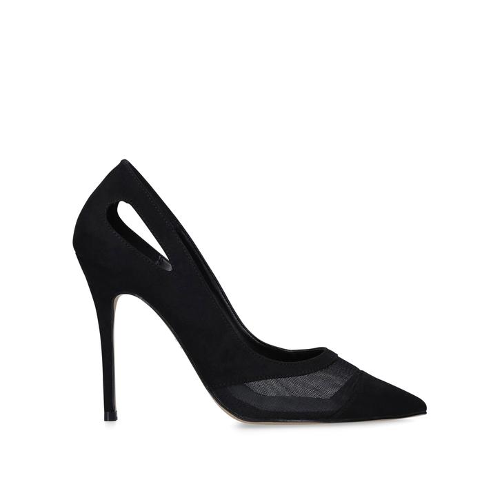 LUXX Black Stiletto Heel Court Shoes by 