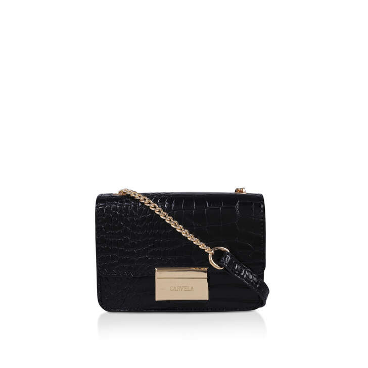 carvela black croc bag