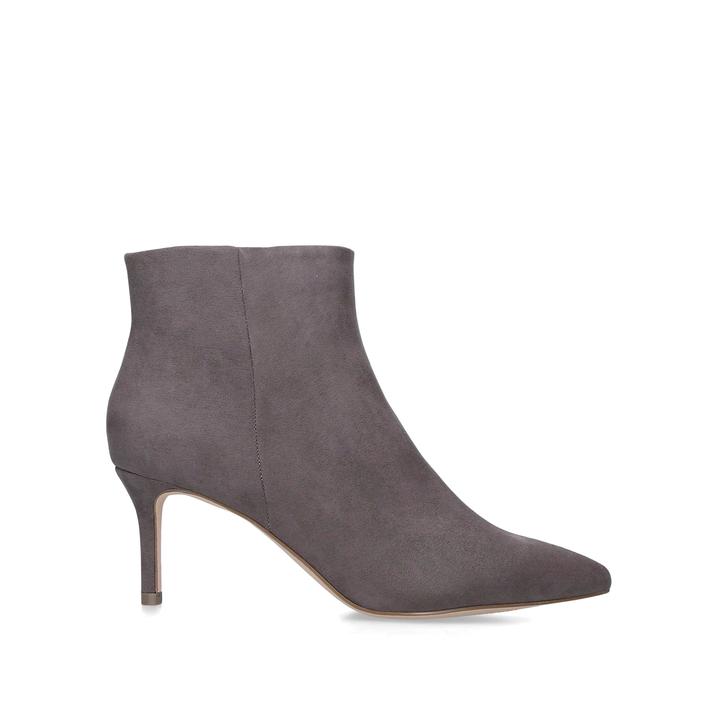 TIGA Grey Stiletto Heel Ankle Boots by 