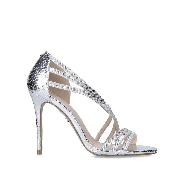 silver carvela heels