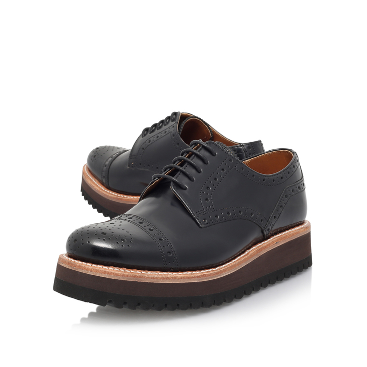 black flatform brogues