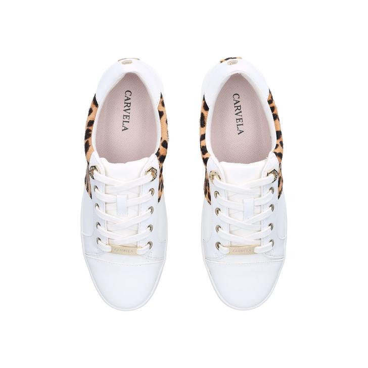 Jagger White Leopard Panel Trainers By 